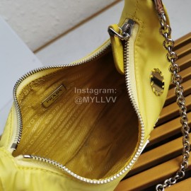 Prada Embroidered Sequins Lightweight Fashion Underarm Bag For Women Yellow 1bh204