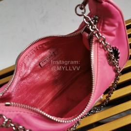 Prada Embroidered Sequins Lightweight Fashion Underarm Bag For Women Pink 1bh204