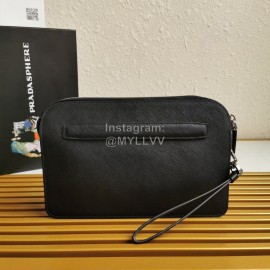 Prada Black Napa Leather Exquisite Handbag For Men 2vf056