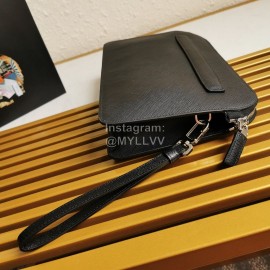 Prada Black Napa Leather Exquisite Handbag For Men 2vf056