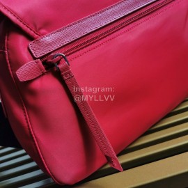Prada Fashion Imported Nylon Multi Compartment Leisure Shoulder Bag Red 1bd225