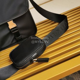Prada Classic Nylon Flap Fashion Postman Bag For Men Black 2vd768