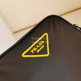 Prada Fashion Black With Small Bag Pendant Multi Compartment Shoulder Bag 2vh112