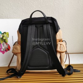 Prada New Leather Fabric Color Contrast Fashion Large Backpack For Men 2vz074