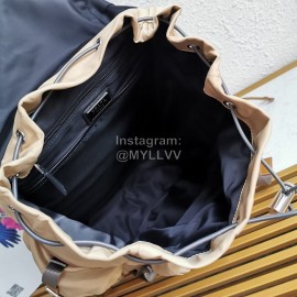 Prada New Leather Fabric Color Contrast Fashion Large Backpack For Men 2vz074