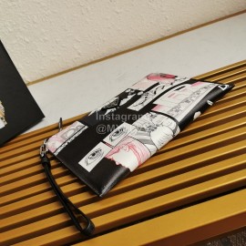 Prada Small Cartoon Printed Leather Fashion Handbag For Men 2ng005