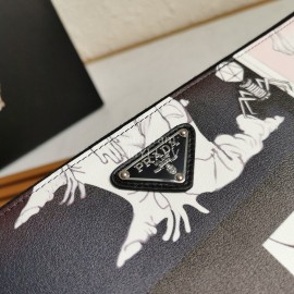 Prada Small Cartoon Printed Leather Fashion Handbag For Men 2ng005