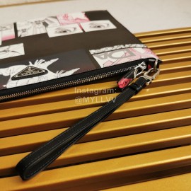 Prada Small Cartoon Printed Leather Fashion Handbag For Men 2ng005