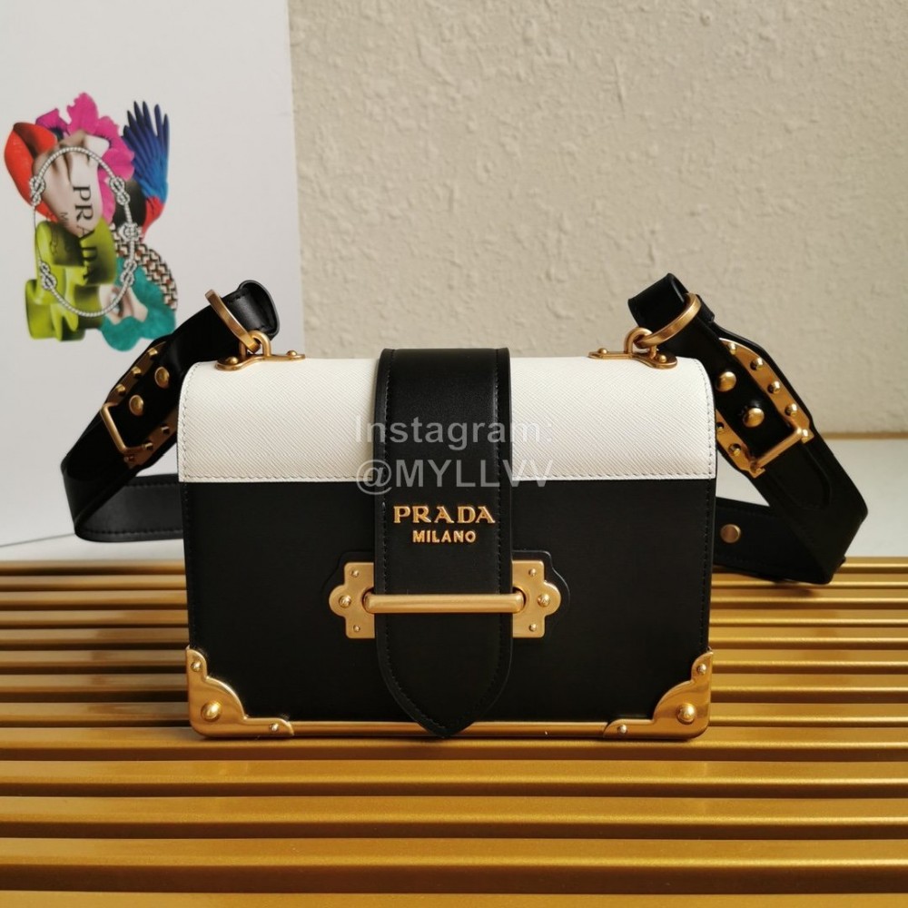 Prada Cross Sheepskin Retro Shoulder Bag For Women 1bd045