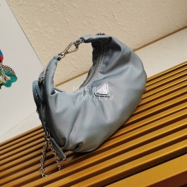 Prada Fashion Soft Leather Cloud Bag For Women Blue 1bh172