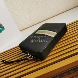 Prada Cross Grain Cowhide Exquisite Handbag For Men Green 2vf017