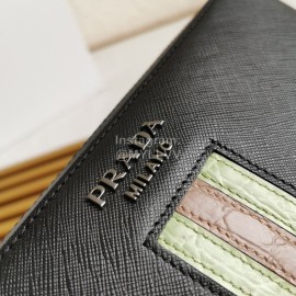 Prada Cross Grain Cowhide Exquisite Handbag For Men Green 2vf017