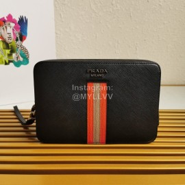 Prada Cross Grain Cowhide Exquisite Handbag For Men Orange 2vf017