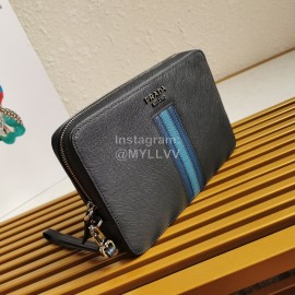 Prada Cross Grain Cowhide Exquisite Handbag For Men Blue 2vf017