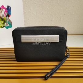 Prada Cross Grain Cowhide Exquisite Handbag For Men Blue 2vf017