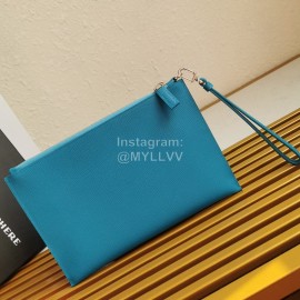 Prada Cross Grain Cowhide Simple New Handbag For Men Blue 2ng005