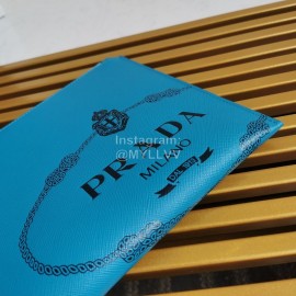 Prada Cross Grain Cowhide Simple New Handbag For Men Blue 2ng005