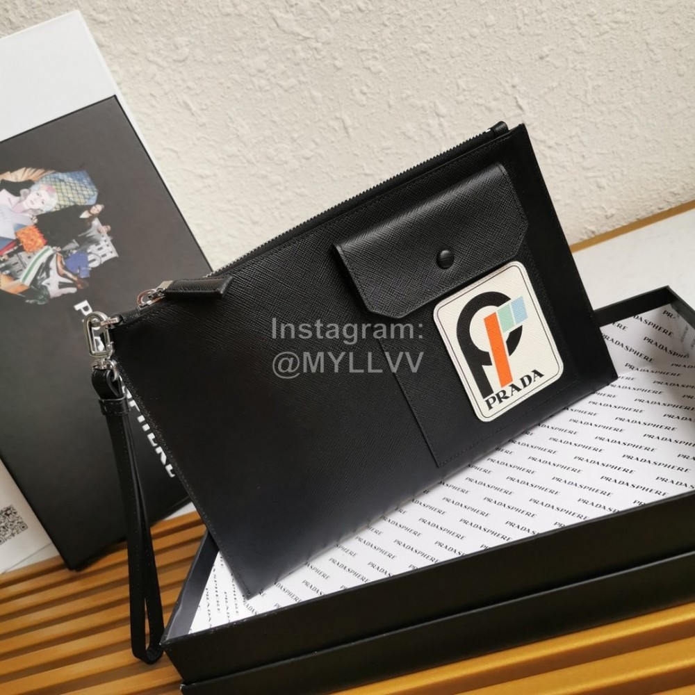 Prada New Cross Grain Cowhide Simple Handbag For Men 2ng005