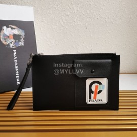 Prada New Cross Grain Cowhide Simple Handbag For Men 2ng005