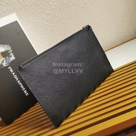 Prada Fashion Leather Hand Bag For Men Black 2ng001