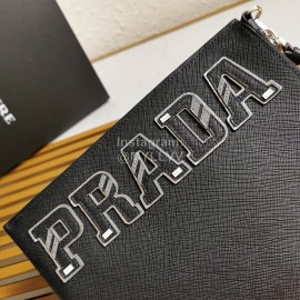 Prada Fashion Leather Hand Bag For Men Black 2ng001