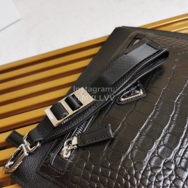 Prada Fashion Black Leather Hand Bag For Men 2nh009