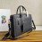 Prada Exquisite Cowhide Business Briefcase For Men Gray 2ve016
