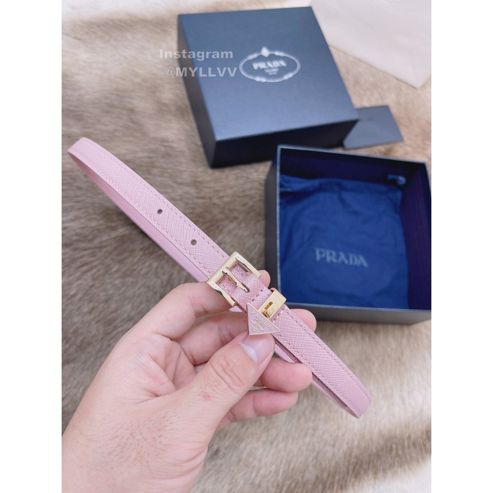 Prada Saffiano Leather Pin Buckle 15mm Belt For Men Pink