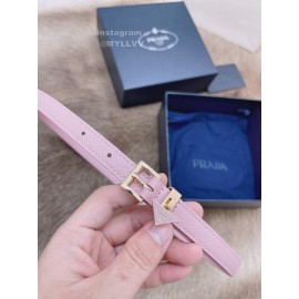 Prada Saffiano Leather Pin Buckle 15mm Belt For Men Pink