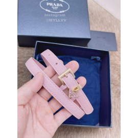 Prada Saffiano Leather Pin Buckle 15mm Belt For Men Pink