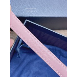 Prada Saffiano Leather Pin Buckle 15mm Belt For Men Pink