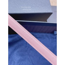 Prada Saffiano Leather Pin Buckle 15mm Belt For Men Pink