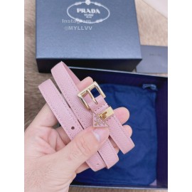 Prada Saffiano Leather Pin Buckle 15mm Belt For Men Pink