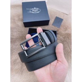 Prada Saffiano Leather Pin Buckle 35mm Belt For Men Black