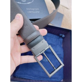Prada Saffiano Leather Pin Buckle 35mm Belt For Men 