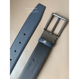 Prada Saffiano Leather Pin Buckle 34mm Belt For Men Blue
