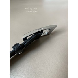 Prada Saffiano Leather Steel Pin Buckle 34mm Belt For Men 