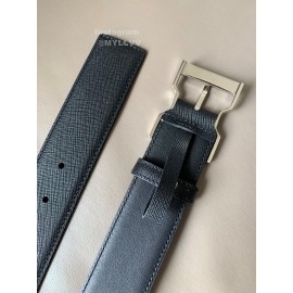 Prada Calf Leather Silver Pin Buckle 40mm Belt For Men 