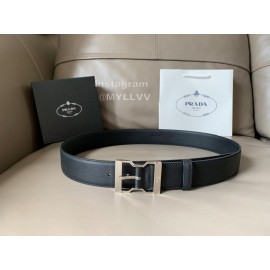 Prada Calf Leather Silver Pin Buckle 40mm Belt For Men 