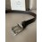 Prada Black Saffiano Calf Leather Silver Pin Buckle Belt 