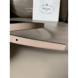 Prada Smooth Saffiano Calf Leather Letter Buckle 15mm Belt For Women