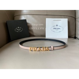 Prada Smooth Saffiano Calf Leather Letter Buckle 15mm Belt For Women