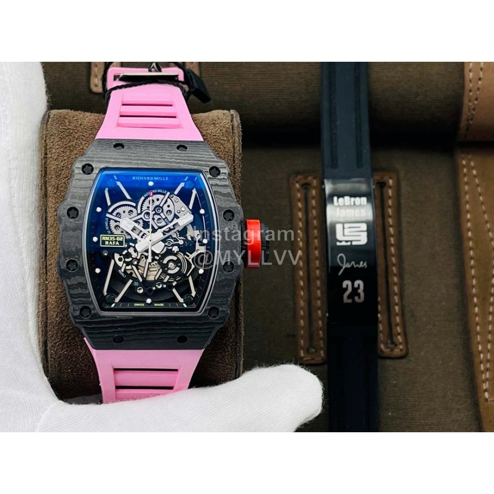 Richard Mille Rm Factory Rubber Strap Watch Rm35-02 Pink