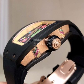 Richard Mille Bon Bon Series Fashion Rubber Strap Watch Black