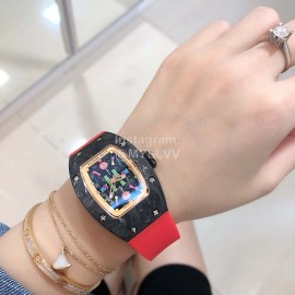 Richard Mille Bon Bon Series Fashion Rubber Strap Watch Red