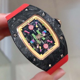 Richard Mille Bon Bon Series Fashion Rubber Strap Watch Red