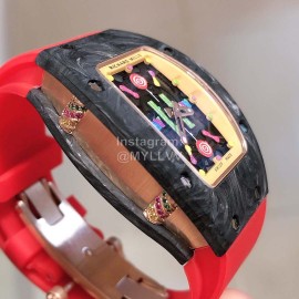 Richard Mille Bon Bon Series Fashion Rubber Strap Watch Red