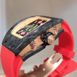 Richard Mille Bon Bon Series Fashion Rubber Strap Watch Red