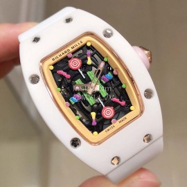 Richard Mille Bon Bon Series Fashion Rubber Strap Watch White