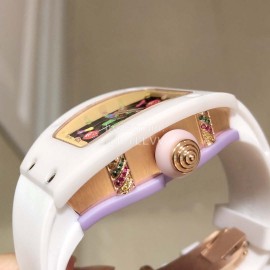 Richard Mille Bon Bon Series Fashion Rubber Strap Watch White